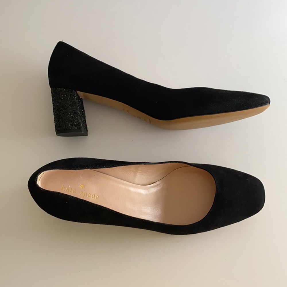Black chunk heel pump, Kate spade